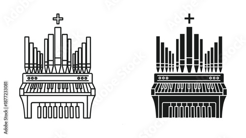 Organ Vector Illustrations - Outline and Solid Styles