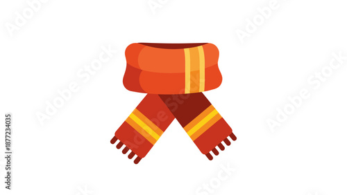 Cozy Knitted Scarf with Stripes, Autumn Warmth Illustration