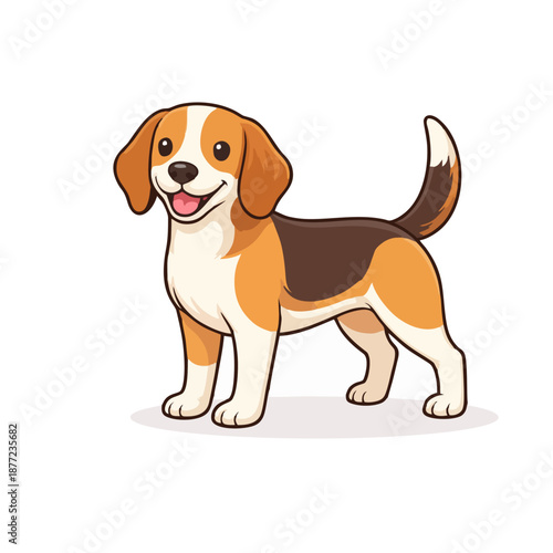 beagle dog on white background