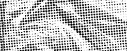 Dotted crumpled plastic texture. Old creased cellophane overlay. Halftone rough wrinkled film background. Aged creasy surface in comic pop art style. Grainy cartoon gritty paper wallpaper. Vector