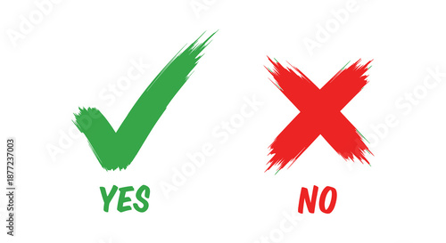 A vibrant depiction of positive and negative affirmations with check and cross marks silhouette