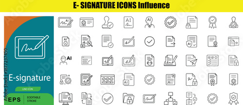 Set of 38 Outline Related to Electronic Signatures and Documents verification