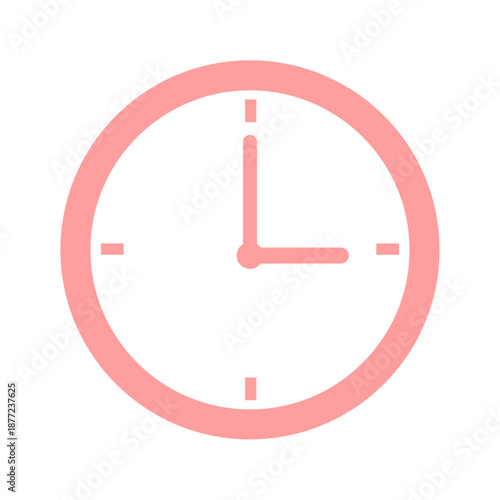 シンプルなデザインのアナログ時計アイコン（3時）