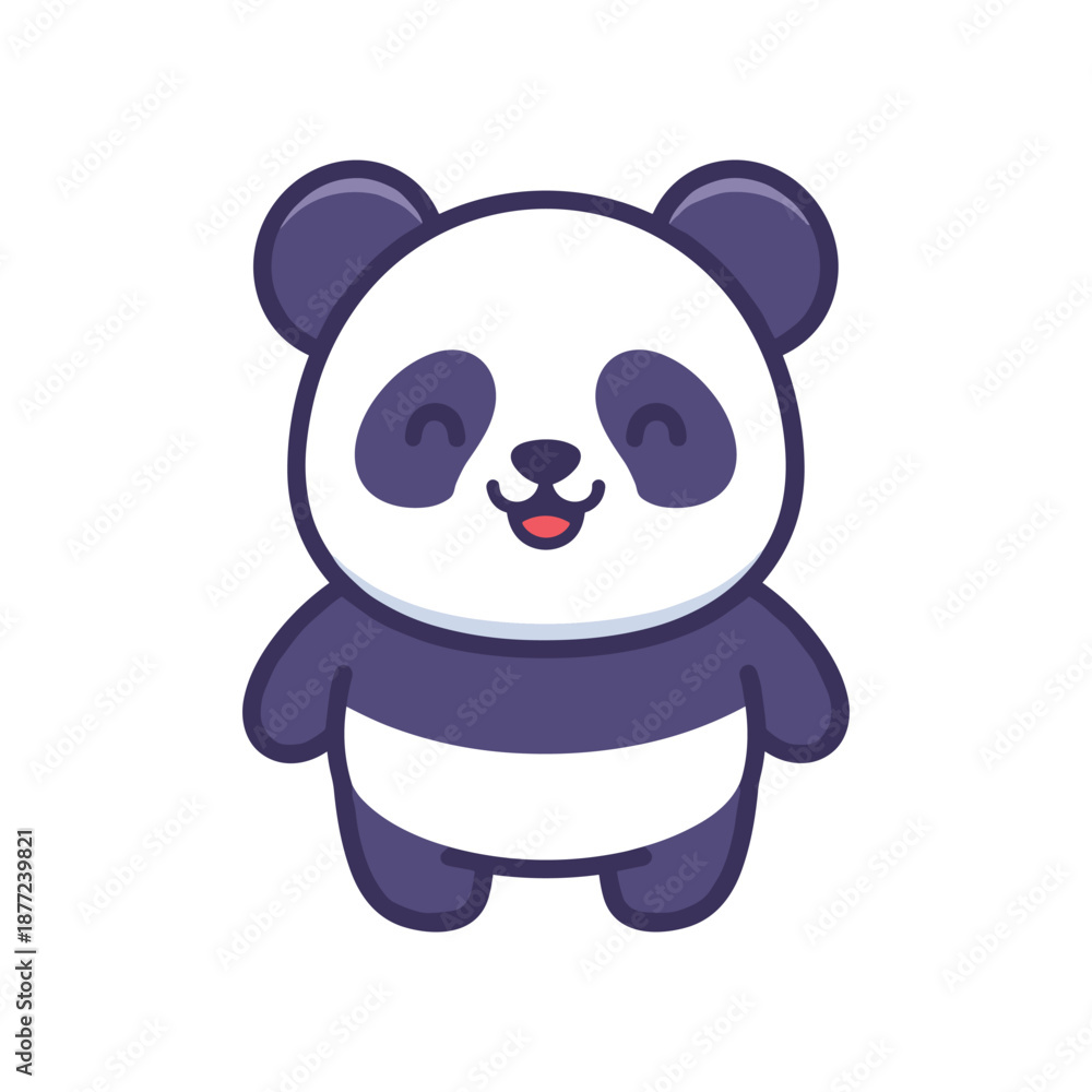 Fototapeta premium Adorable Cartoon Panda Bear Illustration