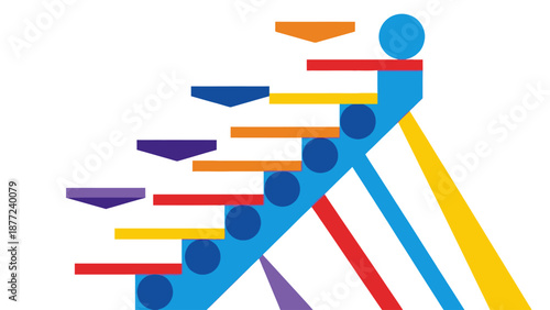 Abstract Geometric Staircase and Slide with Circles