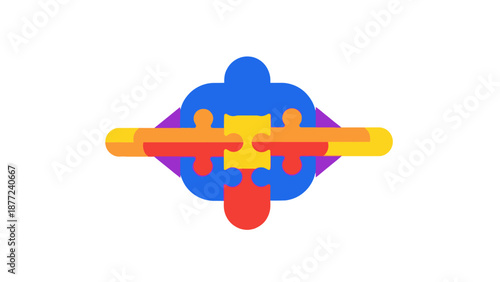 Abstract Puzzle Connection Concept