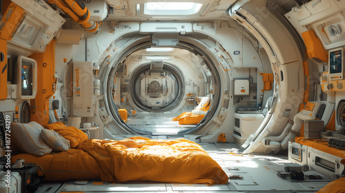 Create an open beam depiction of a machinery