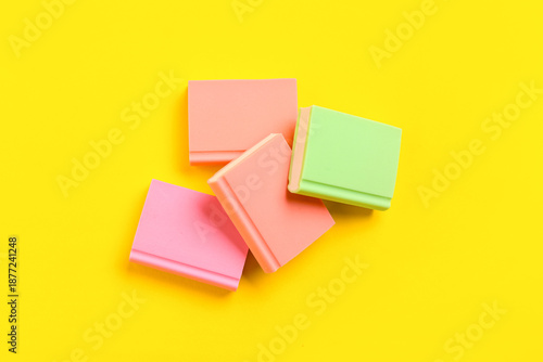 Colorful erasers in shape o...