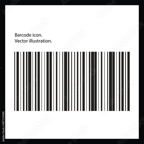 Barcode icon. Realistic barcode. Vector illustration.