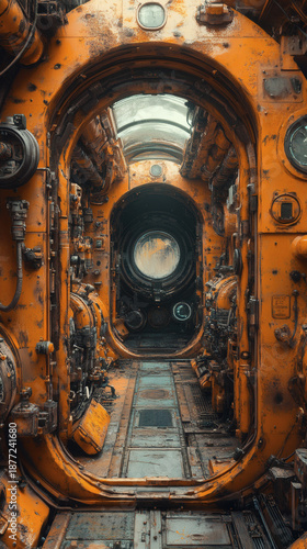 Create an open beam depiction of a machinery