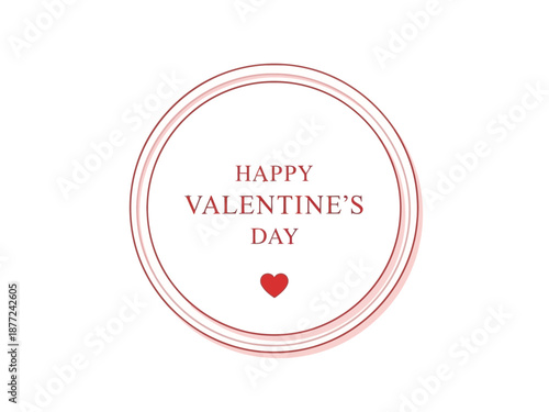 Bild auf Leinwand Valentine's Day greeting card with heart symbol in circular frame