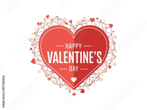 Valentine's Day celebration with heart-shaped decorations and confetti