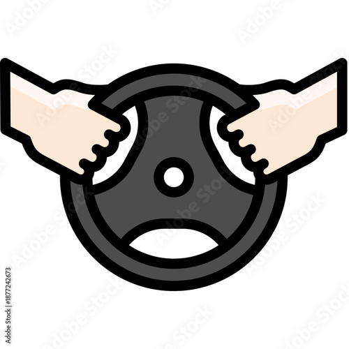 weight plates icon illustration design with filled outline