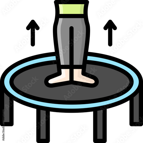 trampoline icon illustration design with filled outline