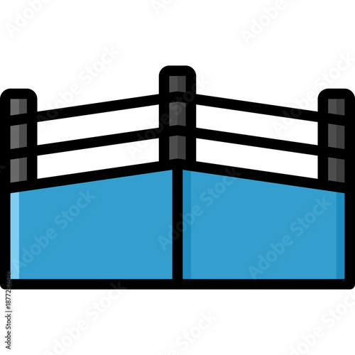 boxing ring icon illustration design with filled outline