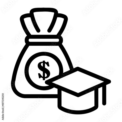 tuition fees Line Icon
