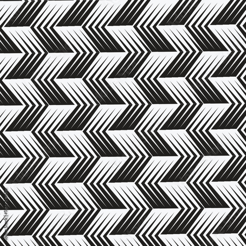 Wallpaper Mural Seamless black and white geometric chevron pattern vector, modern abstract zigzag background for wallpaper, fabric, web design, and branding Torontodigital.ca