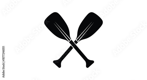 A striking visual depiction of two crossed paddles presented in a clean dark silhouette