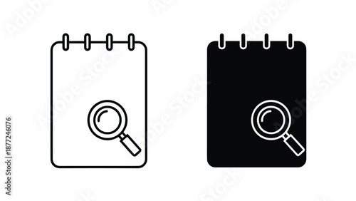 Search Magnifier Icon Set Flat Design Vector Illustration. Vector icon set. Modern style icon. Glyph and solid icon set. Icon vector. Flat Design Icon. line icon set