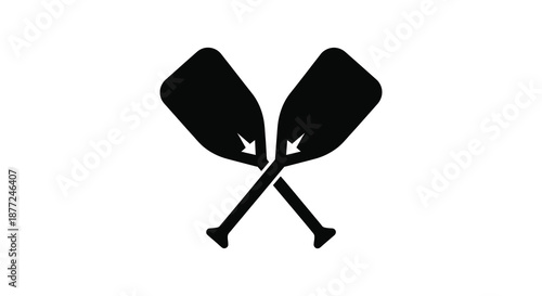 A striking visual of two crossed paddles presented in a bold black silhouette