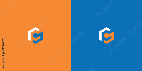 Dual Logo Geometric Abstraction Color Contrast
