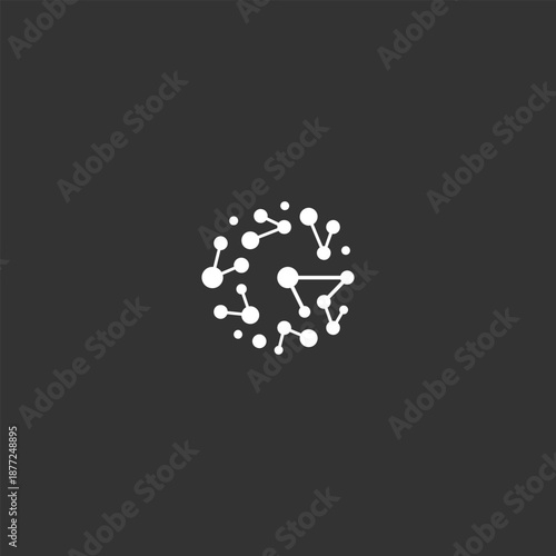 Molecular sphere of connected nodes