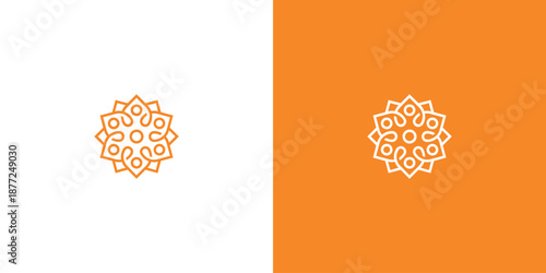 Symmetrical abstract flower mandala pattern design