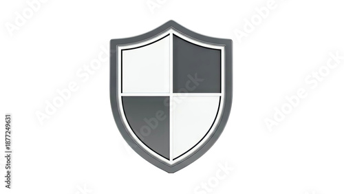 Free Download Shield with Quartered White and Gray Panels - GFXLoad