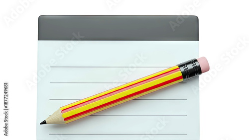 Stripped Pencil and Lined Notebook