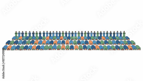 A large, organized crowd of people in a stadium or auditorium, seated in rows.