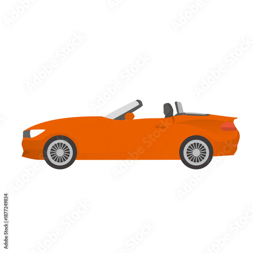 Vibrant orange convertible sports car, a sleek and modern vehicle for speed and style.