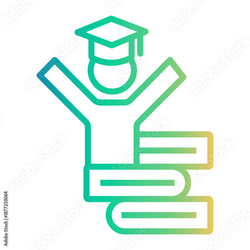 college studying Line Gradient Icon