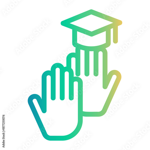 congratulation Line Gradient Icon