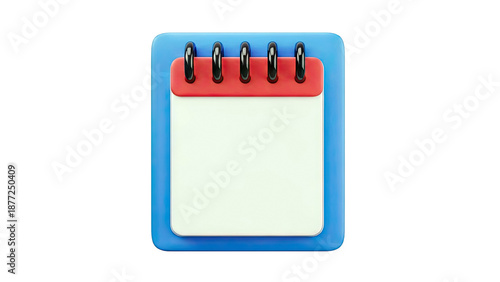 3D Render of a Blank Calendar Icon
