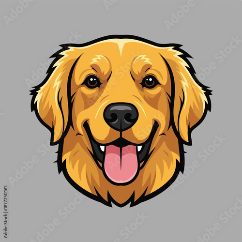 Smiling Golden Retriever Head