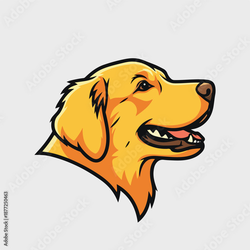 Golden Retriever Head Illustration