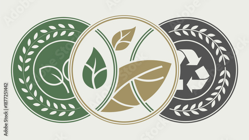 Eco friendly leaf badges for sustainable business practices