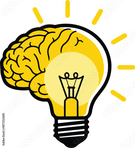 Brain Idea Light Bulb Concept