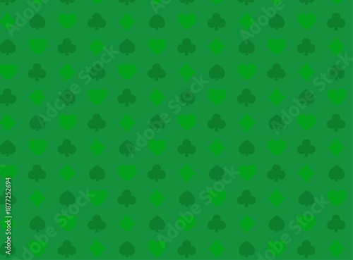 トランプのスートマークのベクター背景_グリーン