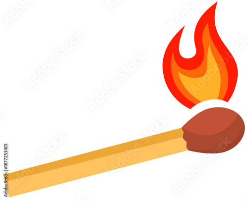 burning match vector illustration