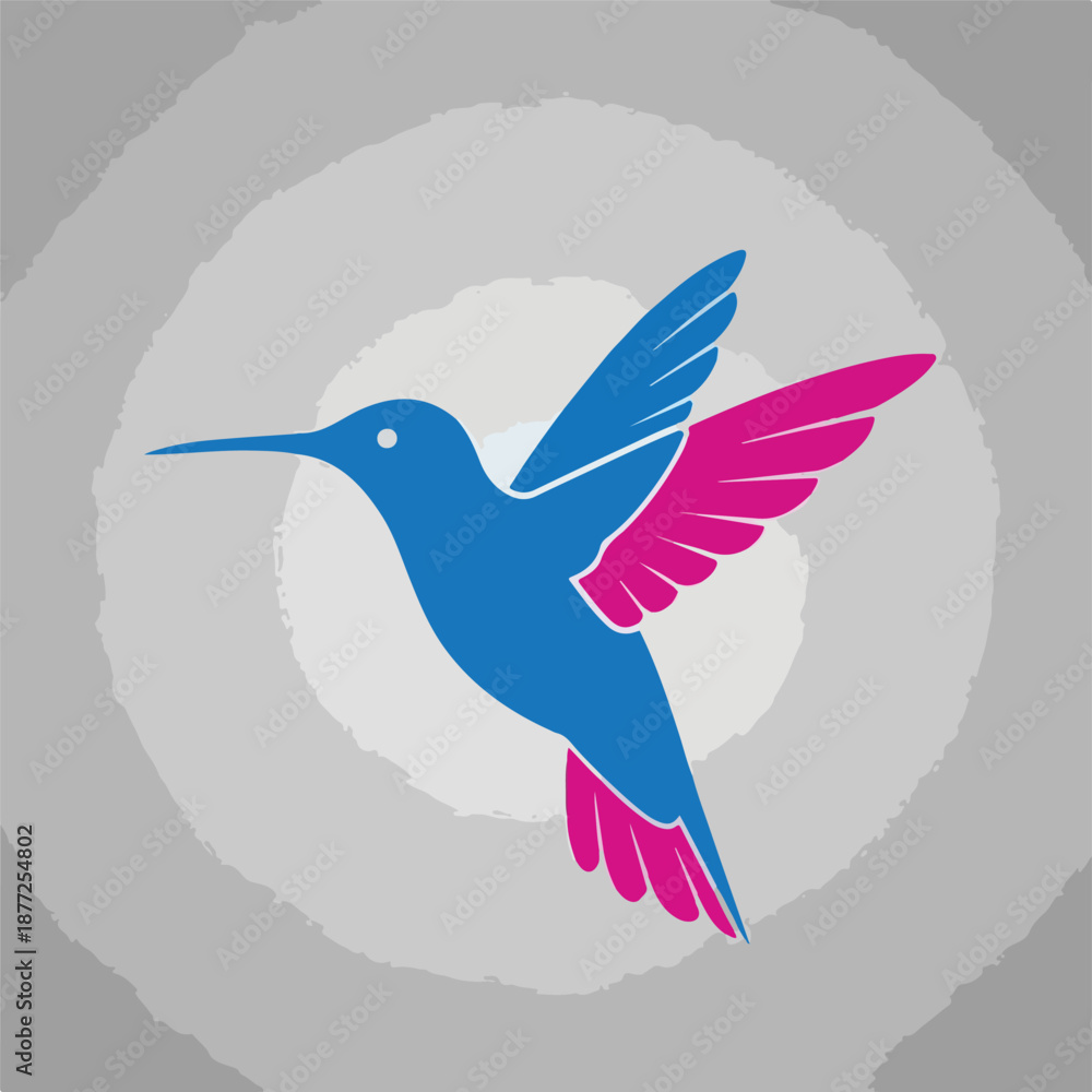 Obraz premium Flying Hummingbird Illustration