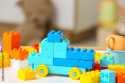 Toy car made of colorful pl...