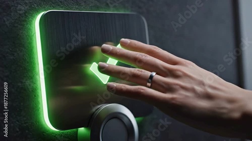 A professional woman's hand holding a modern car key and computer mouse illustrates the seamless transition between office business work and driving an auto vehicle