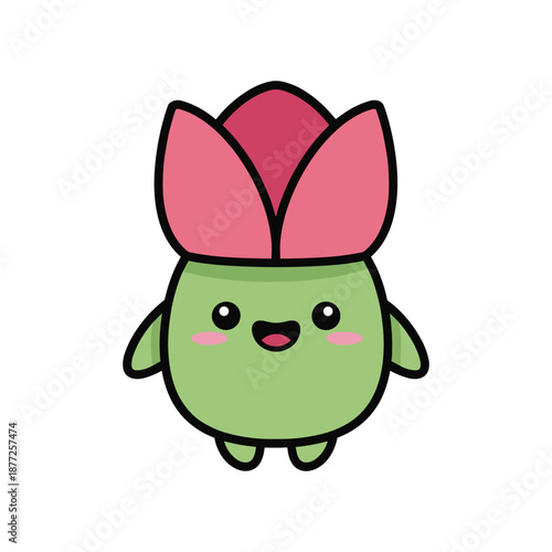 Cute Cartoon Flower Character Illustration