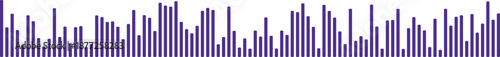 Abstract purple bar chart with varied heights for data visualization
