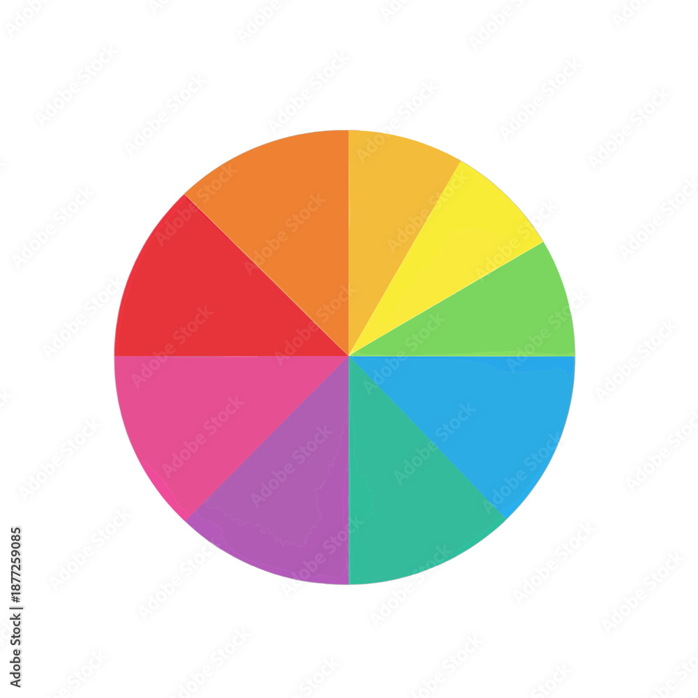 Fototapeta premium Color wheel pie chart vector icon.
