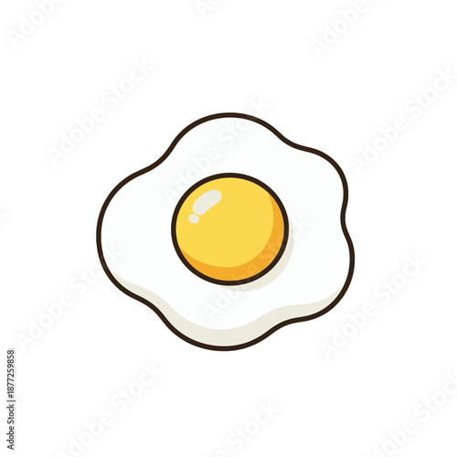 Fried egg flat vector icon.
