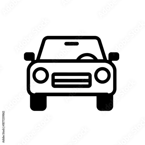 Front view of a car line icon.