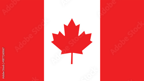 Flag of Canada Red Maple Leaf National Symbol Graphic
