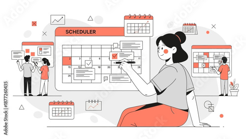 Team planning and scheduling with calendar and to-do lists, business organization